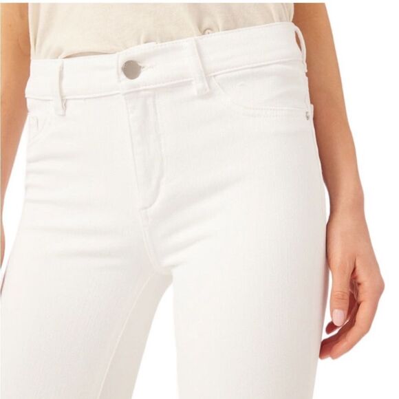DL1961 Mara Straight Mid-Rise Instasculpt Ankle Jeans White Size 14/32 - Picture 3 of 15